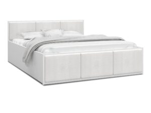 Miniaturka 5 - Łóżko tapicerowane Limone białe 140×200 – białe panele i korpus