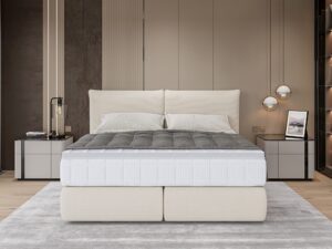 Miniaturka 1 - Łóżko tapicerowane z dwudzielnym zagłówkiem Louvero 140–180x200 cm – zdjęcie 2