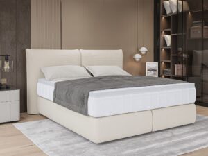 Miniaturka 3 - Łóżko tapicerowane z dwudzielnym zagłówkiem Louvero 140–180x200 cm – zdjęcie 4