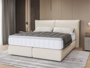 Miniaturka 2 - Łóżko tapicerowane z dwudzielnym zagłówkiem Louvero 140–180x200 cm – zdjęcie 3