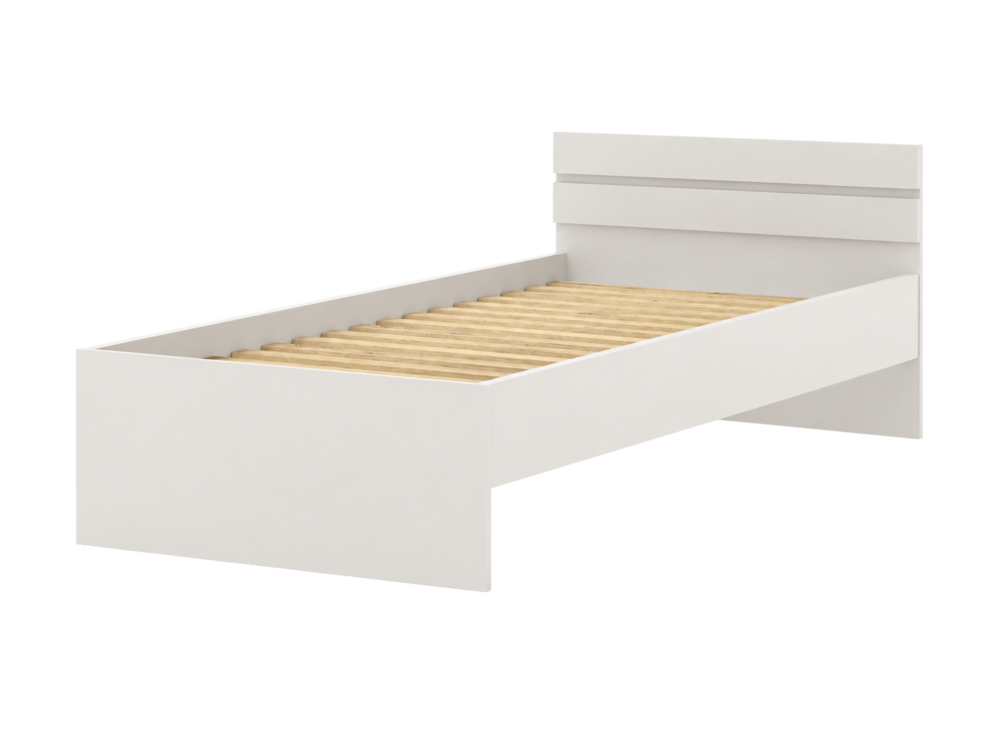 Łóżko Malvero 90×200 cm w kolorze kaszmir ze stelażem listwowym