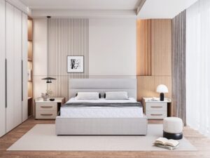 Miniaturka 4 - Łóżko tapicerowane z pojemnikiem Merivio 140–180x200 cm – zdjęcie 4