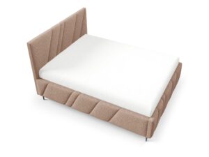 Miniaturka 6 - Łóżko Pavina wysokie na nóżkach w brązowej tapicerce na białym tle