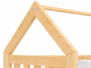 Miniaturka 2 - Łóżko piętrowe domek sosnowe Sosvella — konstrukcja daszku z bliska