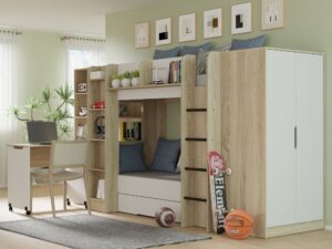 Miniaturka 2 - Łóżko piętrowe z regałem Simi 204 cm – zdjęcie 3