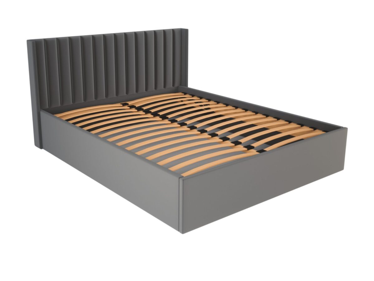 Łóżko tapicerowane Glamvero 140–200 × 200 cm szare