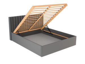 Miniaturka 1 - Łóżko tapicerowane Glamvero 140–200 × 200 cm szare – zdjęcie 2