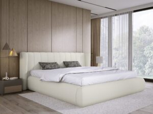 Miniaturka 1 - Łóżko tapicerowane z metalowym stelażem Fioravia 140–180x200 cm w aranżacji wnętrza