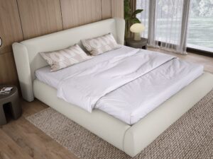 Miniaturka 4 - Łóżko tapicerowane z metalowym stelażem Messerio 140–180x200 cm w aranżacji wnętrza 3