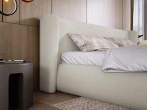 Miniaturka 5 - Łóżko tapicerowane z metalowym stelażem Messerio 140–180x200 cm w aranżacji wnętrza 4