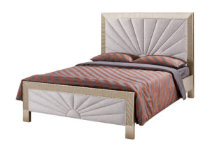 Miniaturka 6 - Łóżko tapicerowane z promienistym pikowaniem 160×200 cm beżowe Eleganza — widok produktu na białym tle