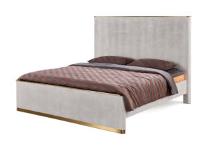 Miniaturka 6 - Łóżko tapicerowane z wysokim zagłówkiem 180×200 cm kaszmirowe Eleganza — widok produktu na białym tle