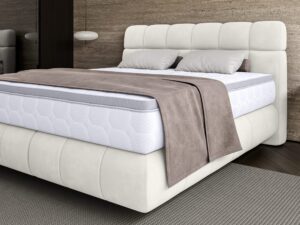 Miniaturka 3 - Łóżko tapicerowane z wysokim zagłówkiem Nobivio 140–180x200 cm w aranżacji wnętrza 3