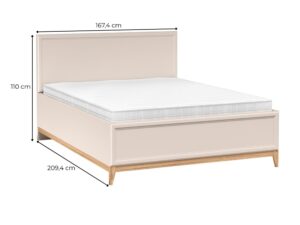 Miniaturka 2 - Łóżko Velvara 160×200 – widok z wymiarami bryły