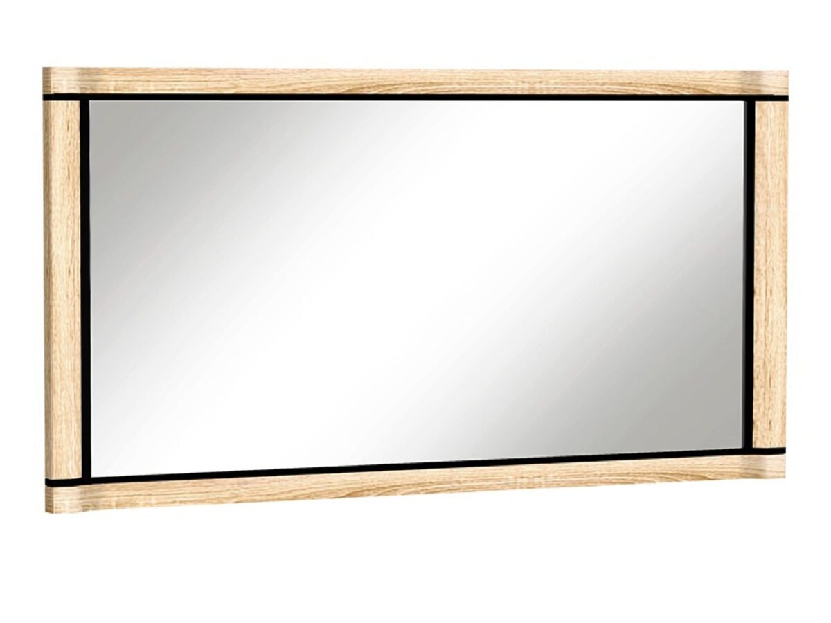 Lustro Kalmeo 115 × 82 cm w ramie z czarnymi listwami