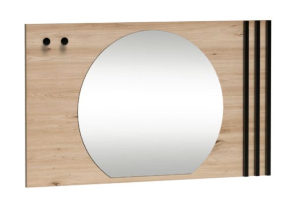 Lustro ścienne Sorenta 100 cm dąb Artisan z lamelami i haczykami – front