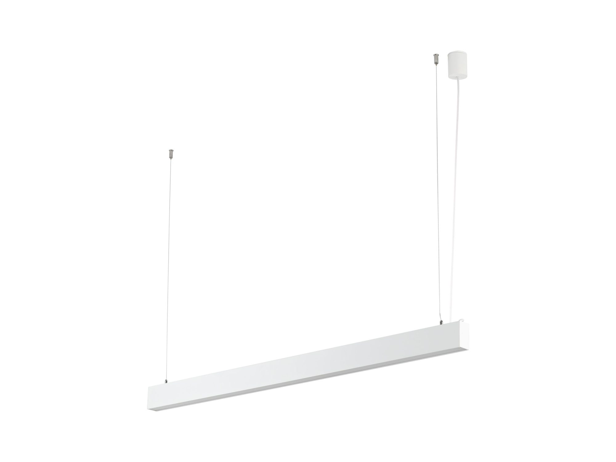 Biała lampa wisząca LED Luxe CCT o długości 120 cm