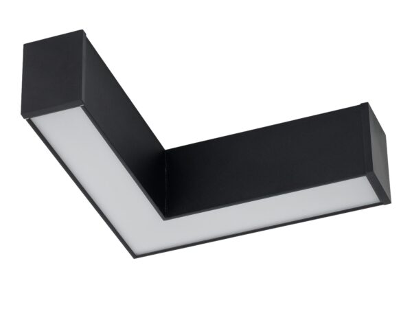 Łącznik kątowy LED Luxe Pro CCT czarny na białym tle