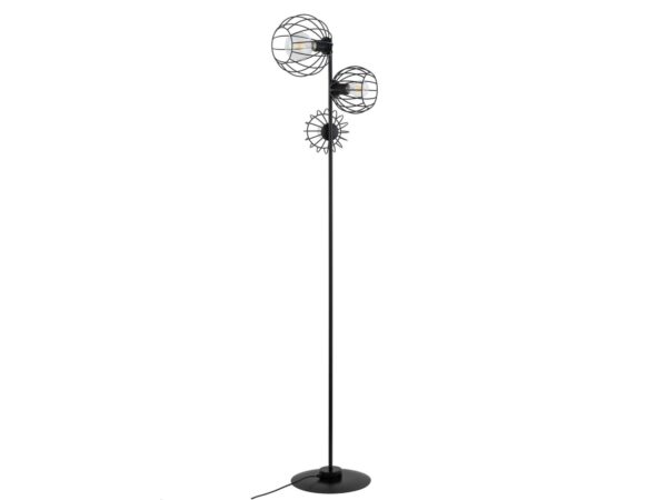 Madam czarna lampa podłogowa z trzema kloszami