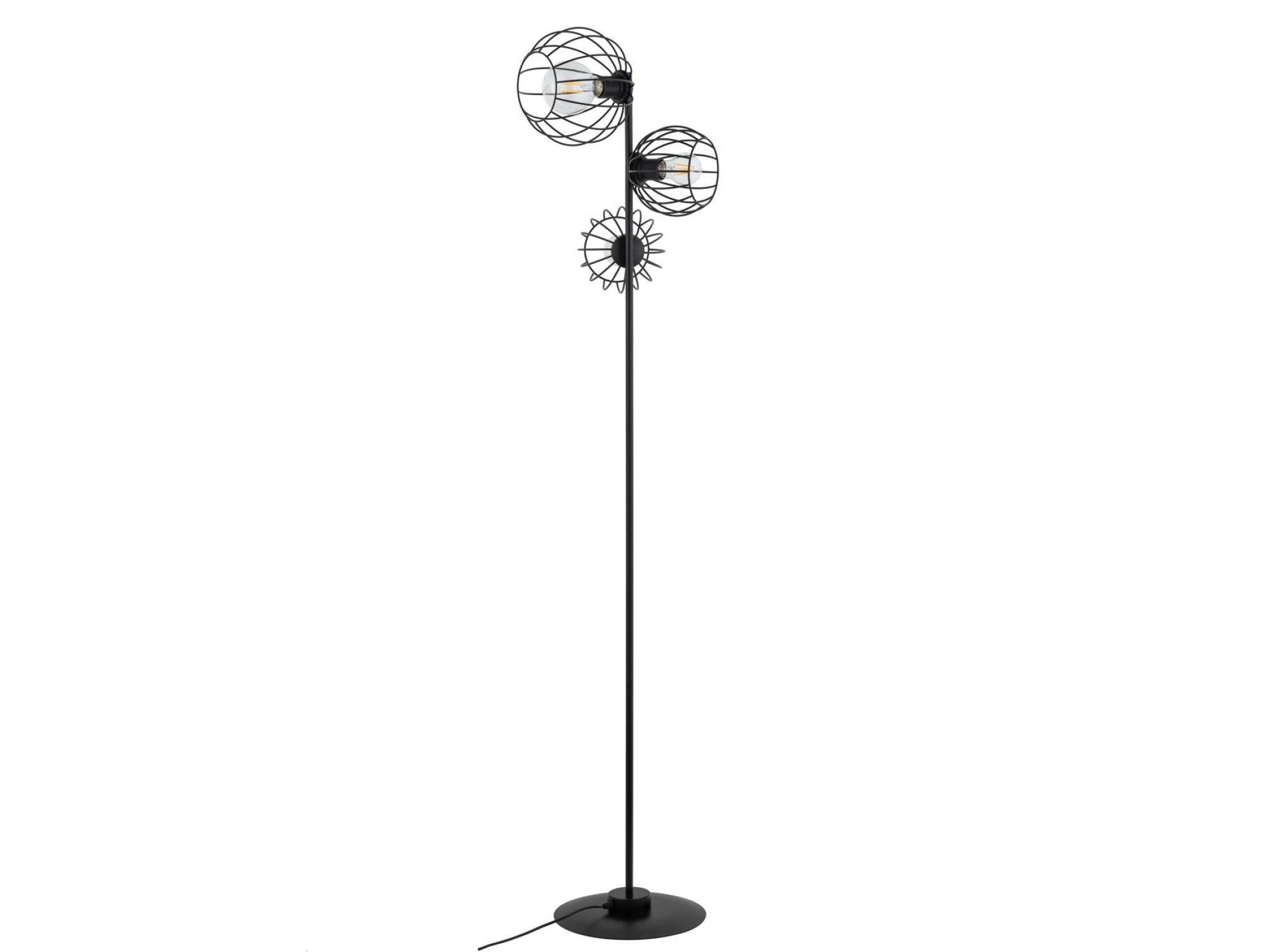 Madam czarna lampa podłogowa z trzema kloszami