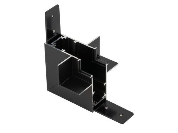 Czarny łącznik kątowy wewnętrzny Magnetic Easy do szyny podtynkowej
