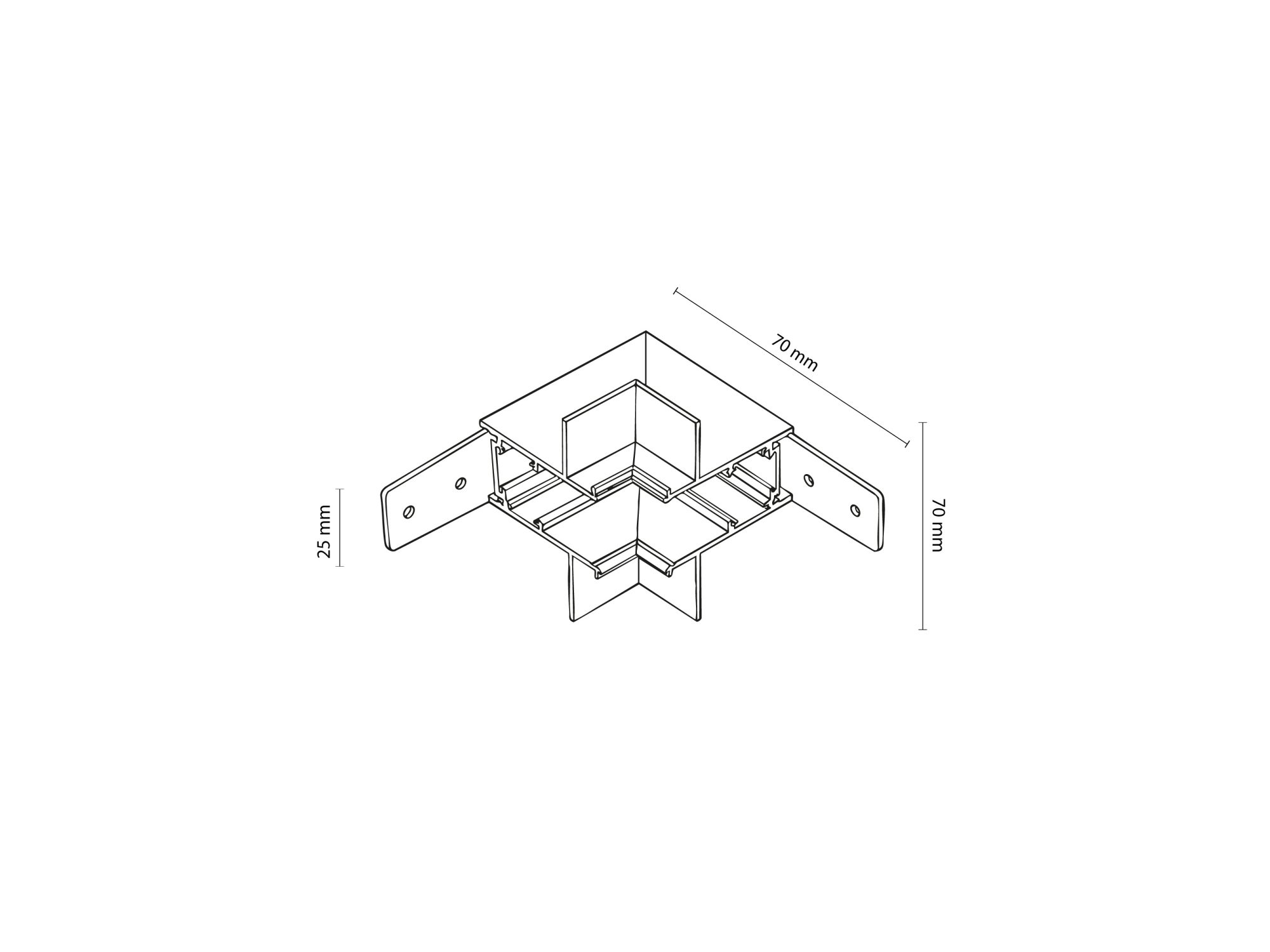 Rysunek łącznika kątowego wewnętrznego Magnetic Easy