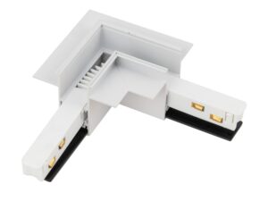 Miniaturka 3 - Biały łącznik L Flex Magnetic Easy do szyny podtynkowej na białym tle