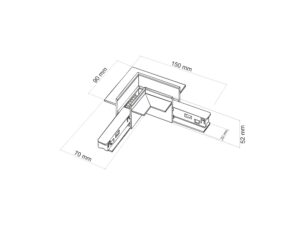 Miniaturka 2 - Rysunek białego łącznika L Flex do szyny Magnetic Easy