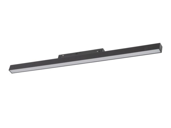 Czarny moduł liniowy Magnetic Easy Line LED 24 W na białym tle