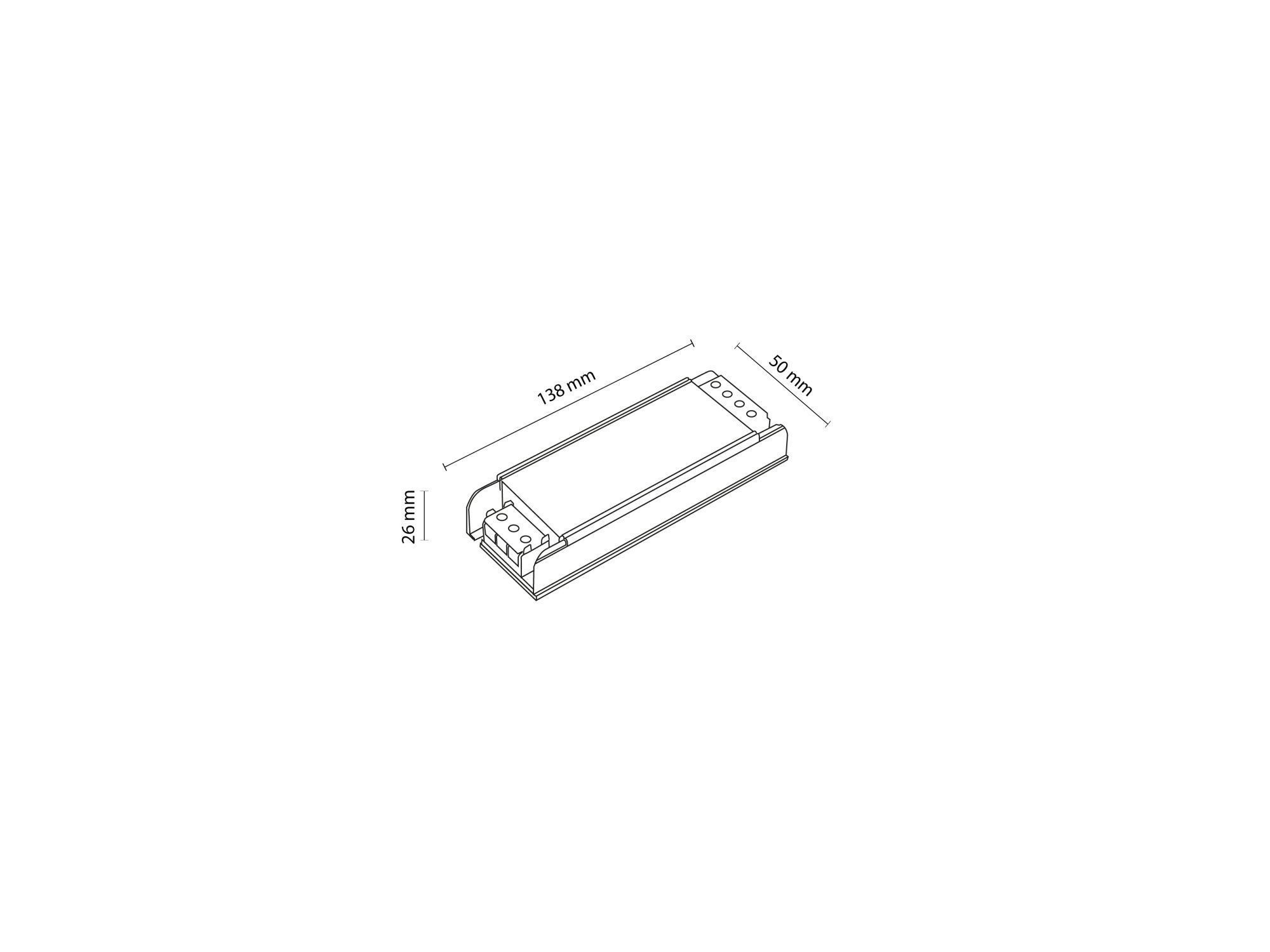Zasilacz Magnetic Easy 48 V 100 W – rysunek techniczny producenta