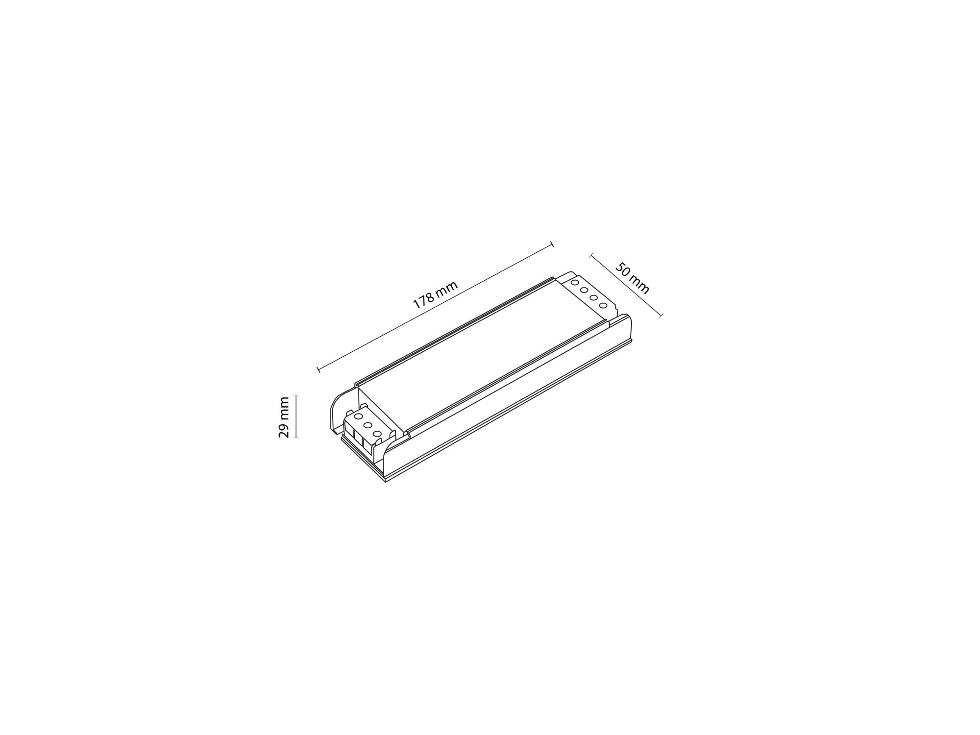 Zasilacz Magnetic Easy 48 V 200 W – rysunek techniczny producenta