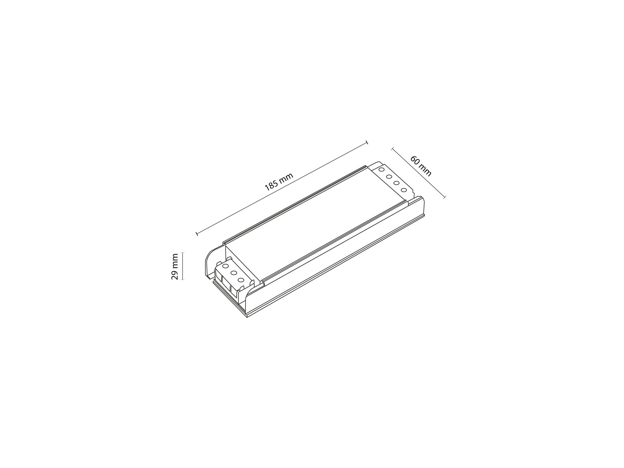 Zasilacz Magnetic Easy 48 V 300 W – rysunek techniczny producenta