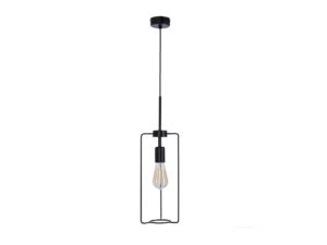 Miniaturka 3 - Czarna lampa wisząca Malatano w geometrycznej stalowej oprawie – widok całej lampy