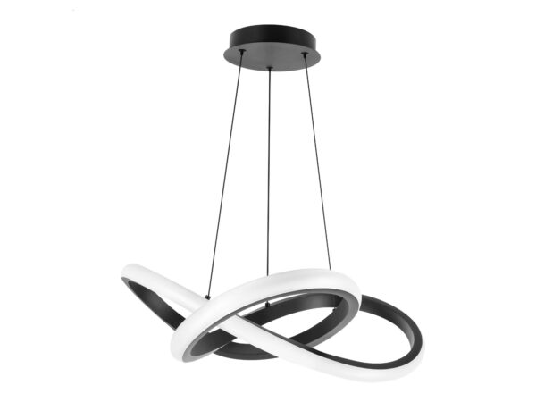 Lampa wisząca Maranio z czarną konstrukcją i białą osłoną LED 28 W