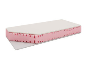 Miniaturka 6 - Narożnik materaca Belvio w przekroju z warstwą visco i smart foam na białym tle