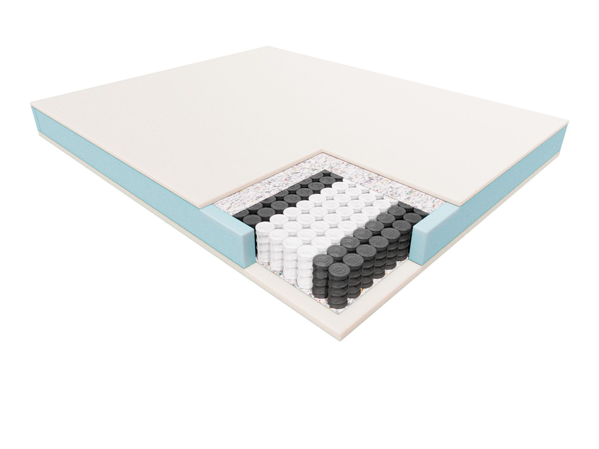 Materac SEVILLA – przekrój pianki Energy Foam i sprężyn kieszeniowych