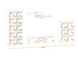 Miniaturka 2 - Wymiary wnętrza meblościanki Bravento 340 cm