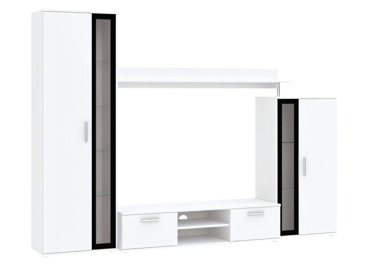 Meblościanka Carvello 256 cm biała bez LED