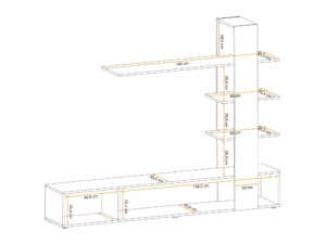 Miniaturka 1 - Meblościanka RTV z otwartym panelem Evarino 190 cm – zdjęcie 2