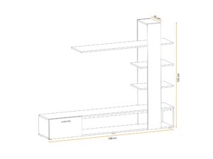 Miniaturka 2 - Meblościanka RTV z otwartym panelem Evarino 190 cm – zdjęcie 3