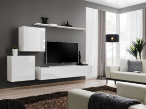 Miniaturka 8 - Meblościanka Kelmoro 250 cm z 2 szafkami wiszącymi w aranżacji salonu