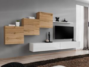 Miniaturka 6 - Meblościanka Kelmoro 330 cm z 3 szafkami i 2 szafkami RTV