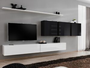 Miniaturka 3 - Meblościanka Kelmoro 340 cm z 3 szafkami i 2 szafkami RTV
