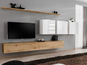 Miniaturka 6 - Meblościanka Kelmoro 340 cm z 3 szafkami i 2 szafkami RTV