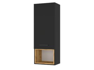 Miniaturka 3 - Meblościanka z szafkami wiszącymi Nimet B 198 cm czarny mat dąb artisan – zdjęcie 5