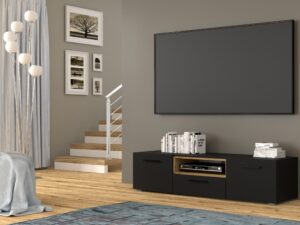 Miniaturka 10 - Szafka RTV Nimet 151 cm w aranżacji nowoczesnego salonu