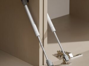 Miniaturka 2 - Meblościanka RTV z biokominkiem Orvella 270 cm szara marmur czarny – zdjęcie 3