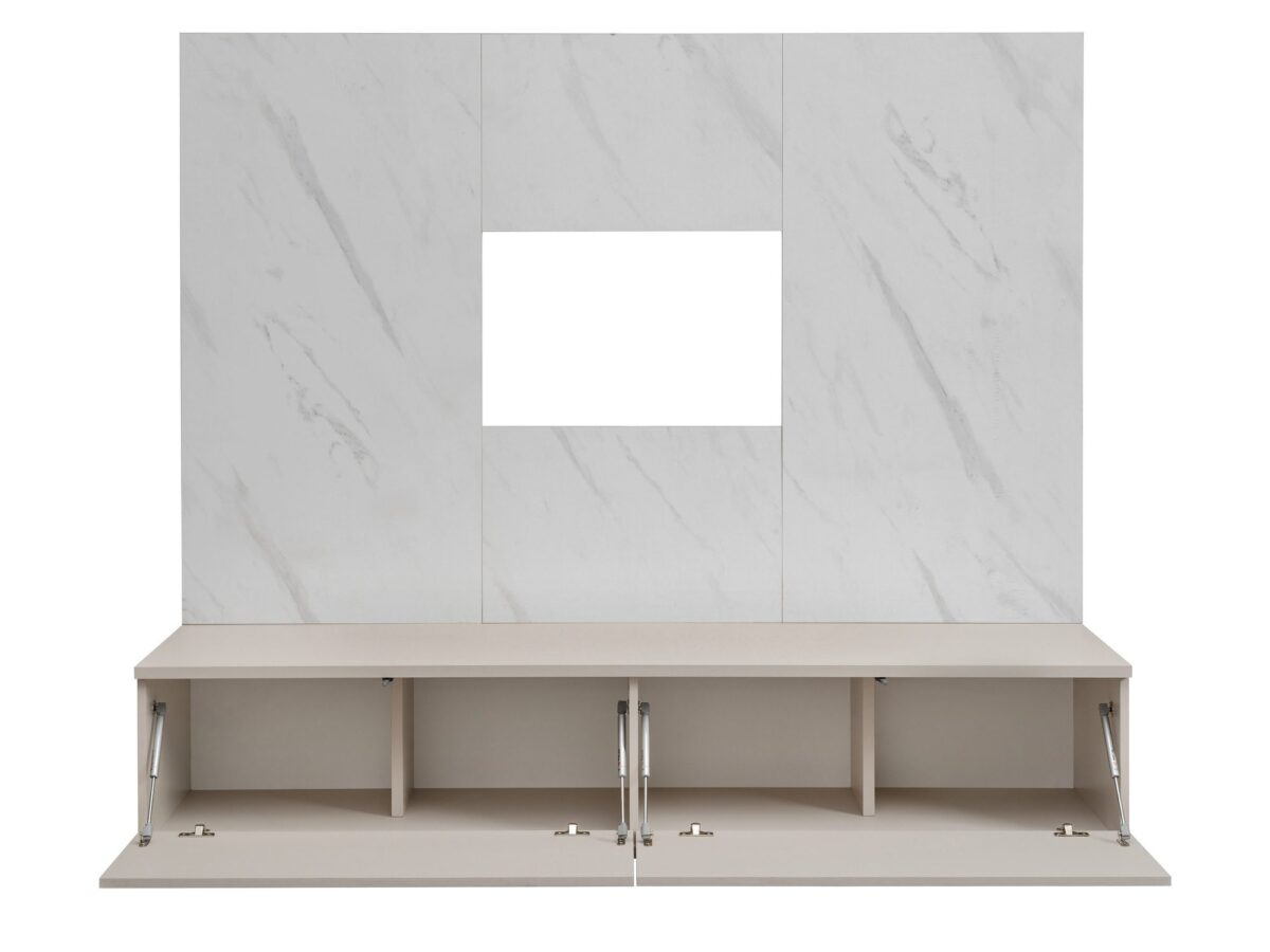 Meblościanka RTV Glamoro 180 cm kaszmir marmur bianco