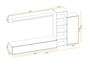 Miniaturka 4 - Wymiary meblościanki RTV Silvaro 240 cm