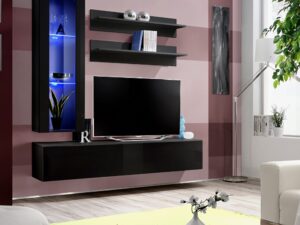 Miniaturka 4 - Meblościanka RTV z witryną LED Flavero 160 cm